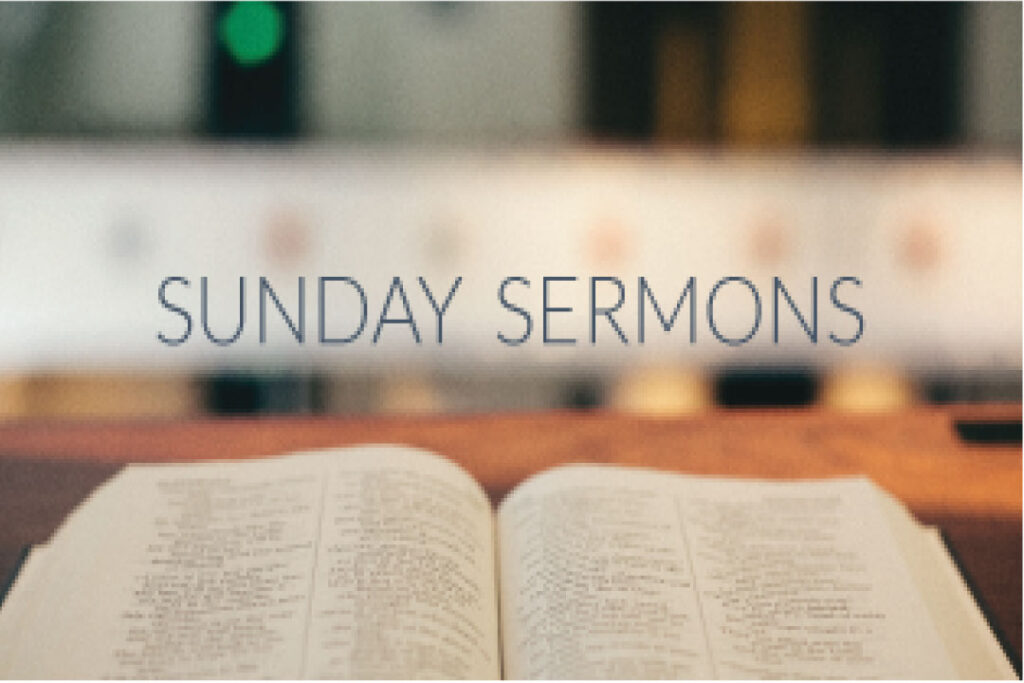 open bible with sunday sermon text
